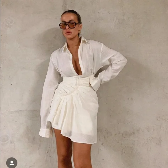 deconstructed shirt dress 13DE MARZO Deconstructed Shirt Dress in Blue